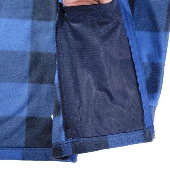 Columbia Fleece Jacket Boys Youth Size Large 14/16 Zing III Blue Check Zip Front - Picture 15 of 15